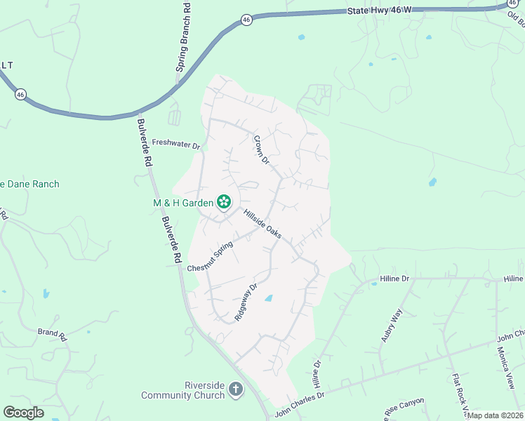 map of restaurants, bars, coffee shops, grocery stores, and more near 1477 Chestnut Spring in Bulverde