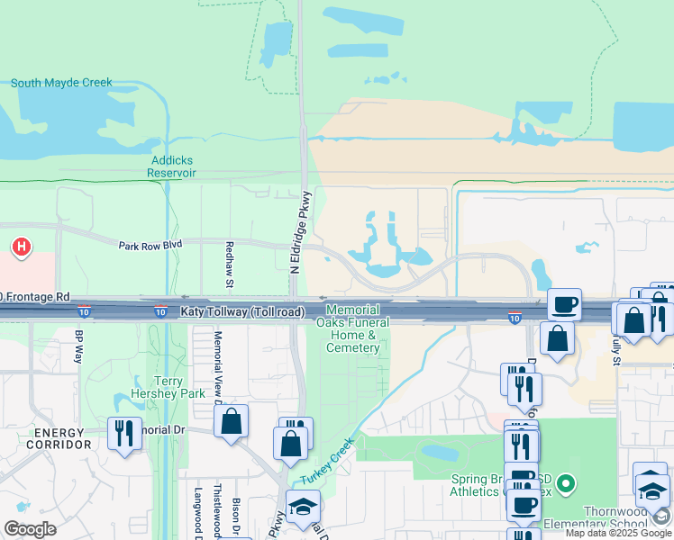map of restaurants, bars, coffee shops, grocery stores, and more near in Houston