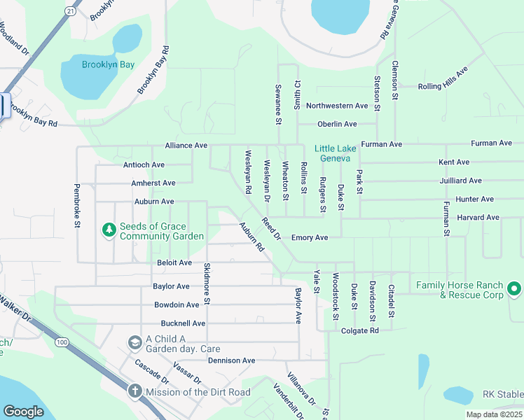 map of restaurants, bars, coffee shops, grocery stores, and more near 7186 Wesleyan Drive in Keystone Heights