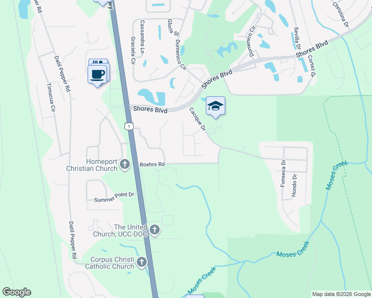 map of restaurants, bars, coffee shops, grocery stores, and more near 240 Deportivo Drive in St. Augustine