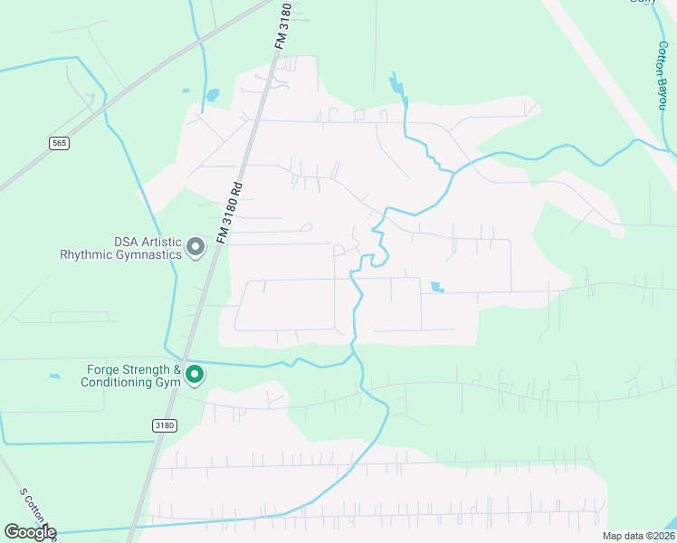 map of restaurants, bars, coffee shops, grocery stores, and more near 4611 Clearwater Road in Baytown