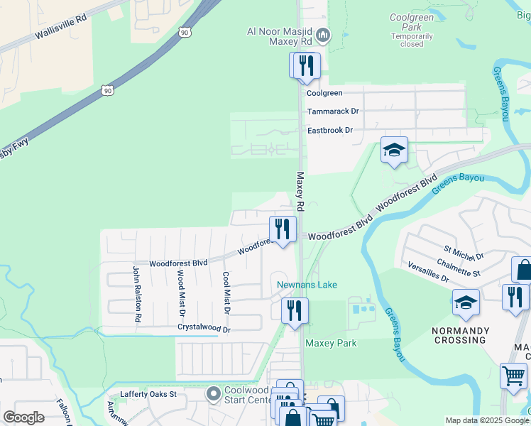 map of restaurants, bars, coffee shops, grocery stores, and more near 470 Maxey Rd in Houston