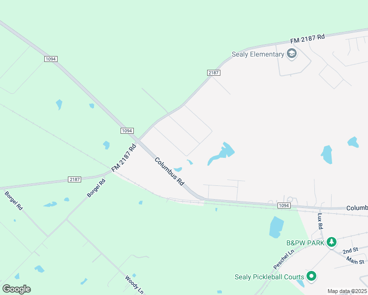 map of restaurants, bars, coffee shops, grocery stores, and more near 1418 Hillcrest Drive in Sealy