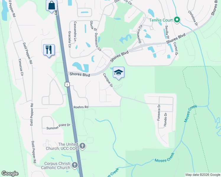 map of restaurants, bars, coffee shops, grocery stores, and more near 201 Merida Road in St. Augustine