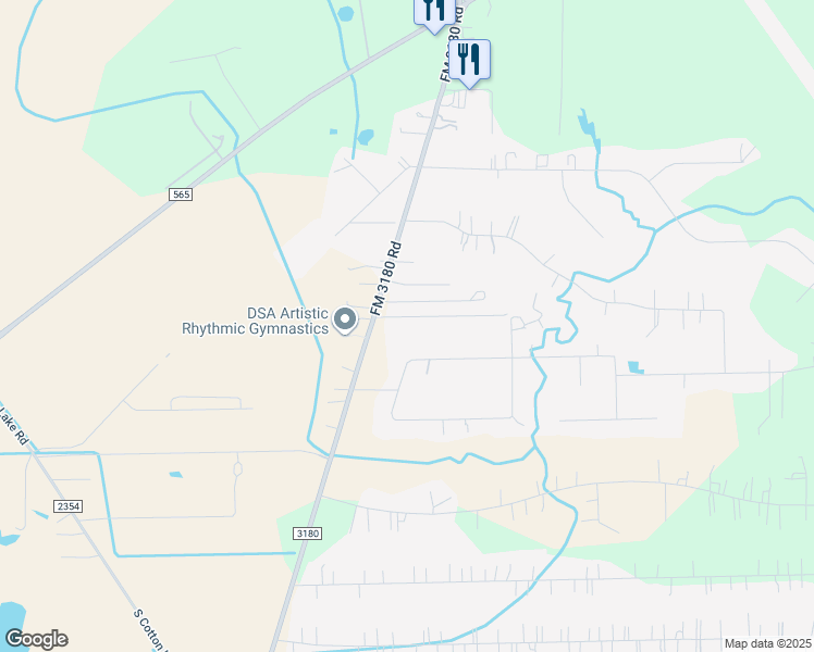 map of restaurants, bars, coffee shops, grocery stores, and more near 6500 FM 3180 Road in Baytown