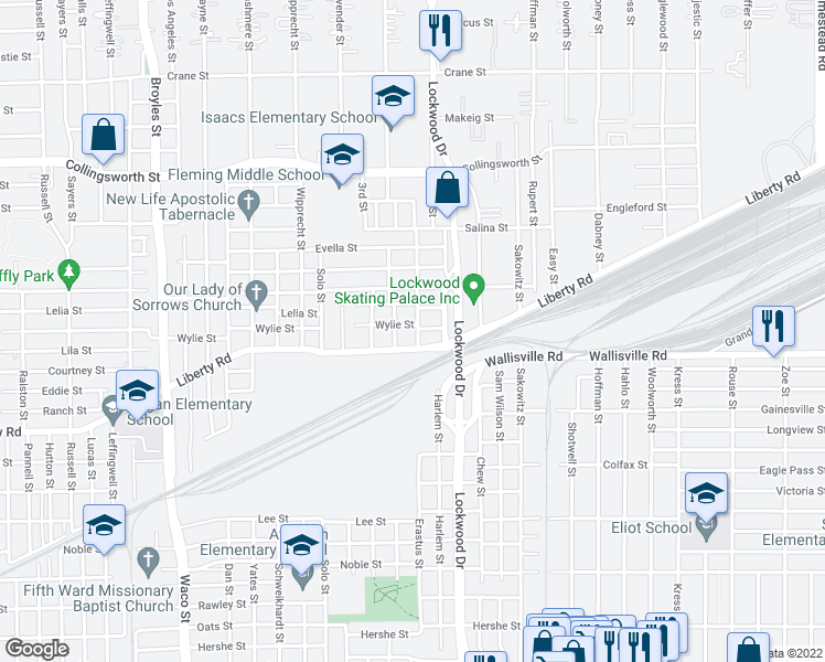 map of restaurants, bars, coffee shops, grocery stores, and more near 2809 Erastus Street in Houston