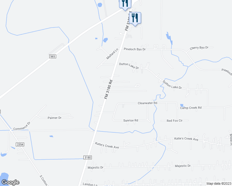 map of restaurants, bars, coffee shops, grocery stores, and more near 6500 FM 3180 Road in Baytown