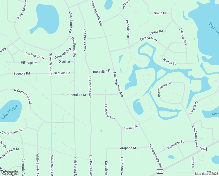 map of restaurants, bars, coffee shops, grocery stores, and more near 7611 El Dorado Avenue in Keystone Heights
