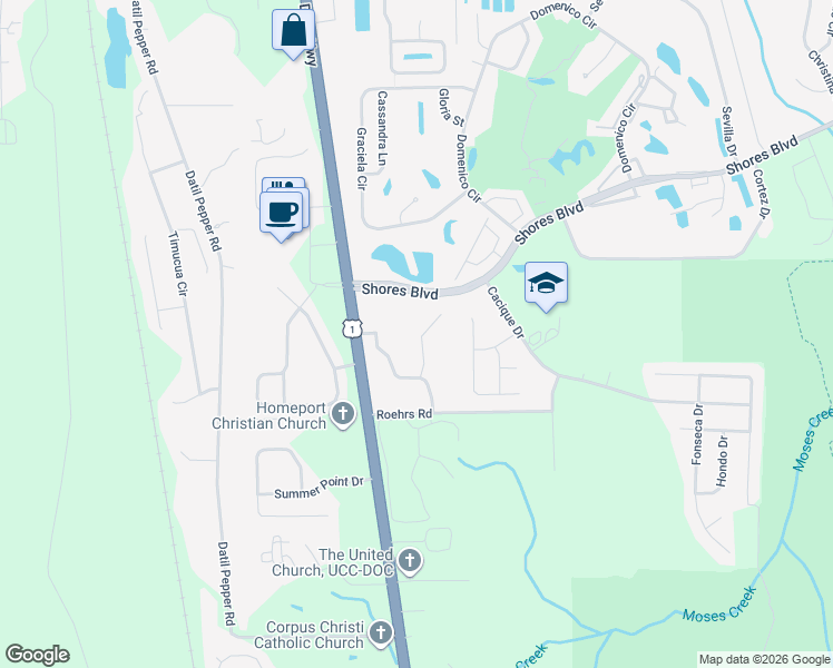 map of restaurants, bars, coffee shops, grocery stores, and more near 99 CanyonTrail in St. Augustine