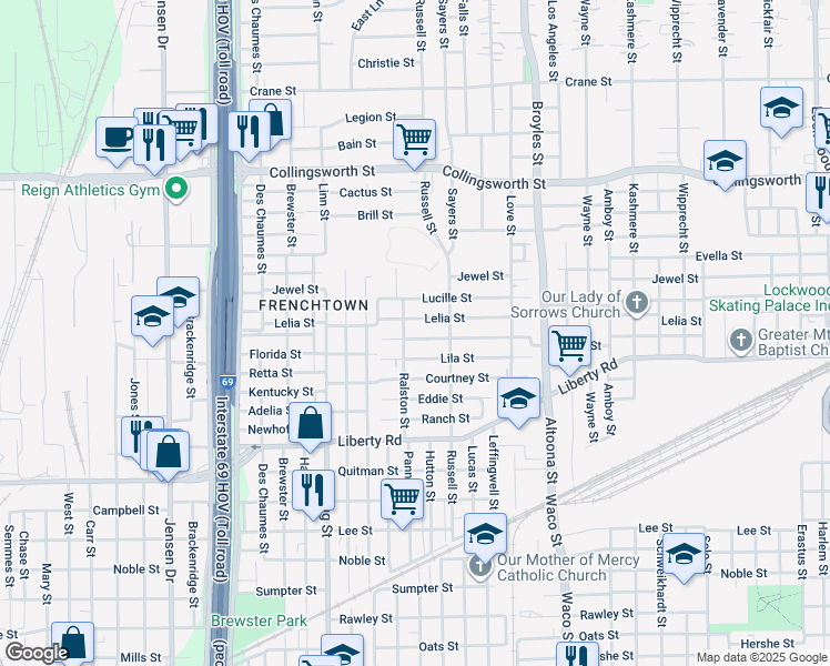 map of restaurants, bars, coffee shops, grocery stores, and more near 3811 Wylie Street in Houston
