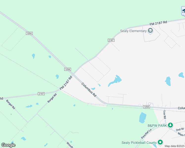 map of restaurants, bars, coffee shops, grocery stores, and more near 1418 Hillcrest Dr in Sealy