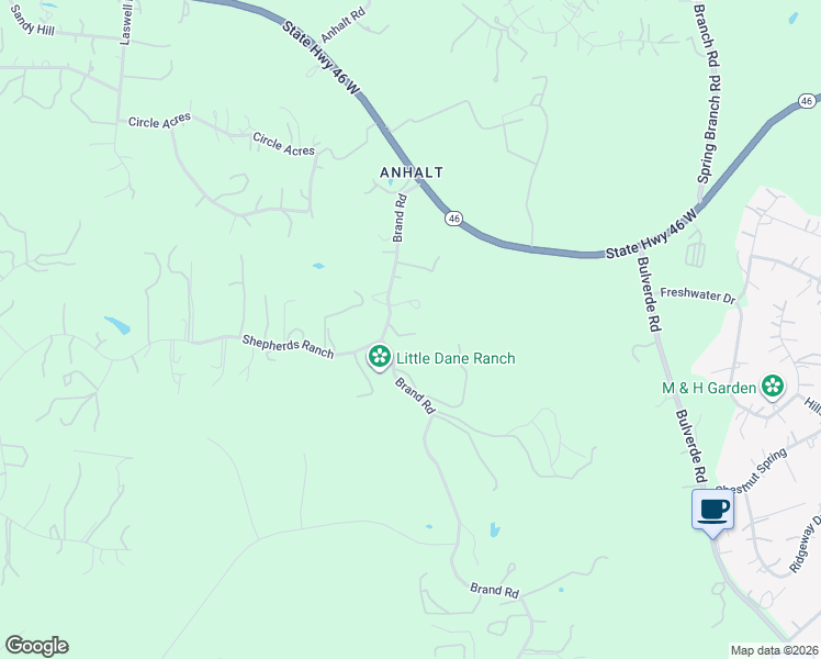 map of restaurants, bars, coffee shops, grocery stores, and more near 475 Brand Road in Bulverde