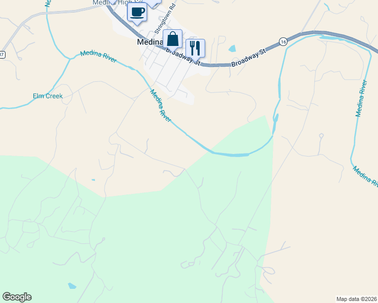 map of restaurants, bars, coffee shops, grocery stores, and more near 629 Moffett Rd in Medina