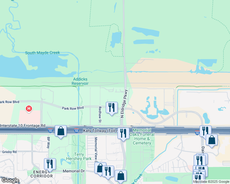 map of restaurants, bars, coffee shops, grocery stores, and more near 1181 Red Haw in Houston