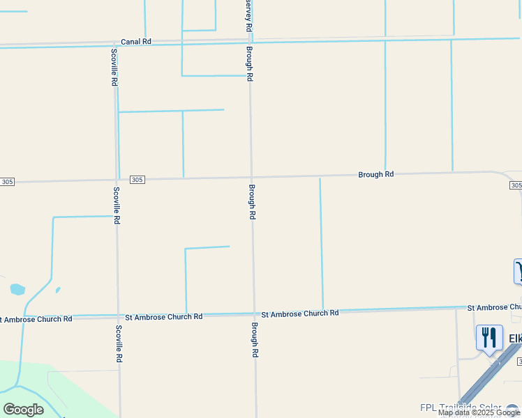map of restaurants, bars, coffee shops, grocery stores, and more near 5101 County Road 305 in Elkton