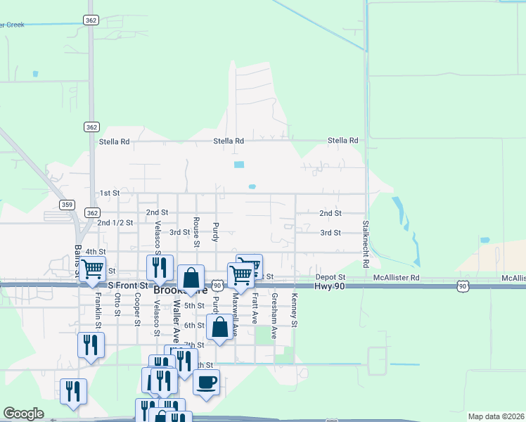 map of restaurants, bars, coffee shops, grocery stores, and more near 4b Carol Court in Pattison