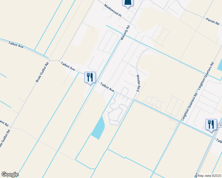 map of restaurants, bars, coffee shops, grocery stores, and more near 2563 Talbot Avenue in Thibodaux