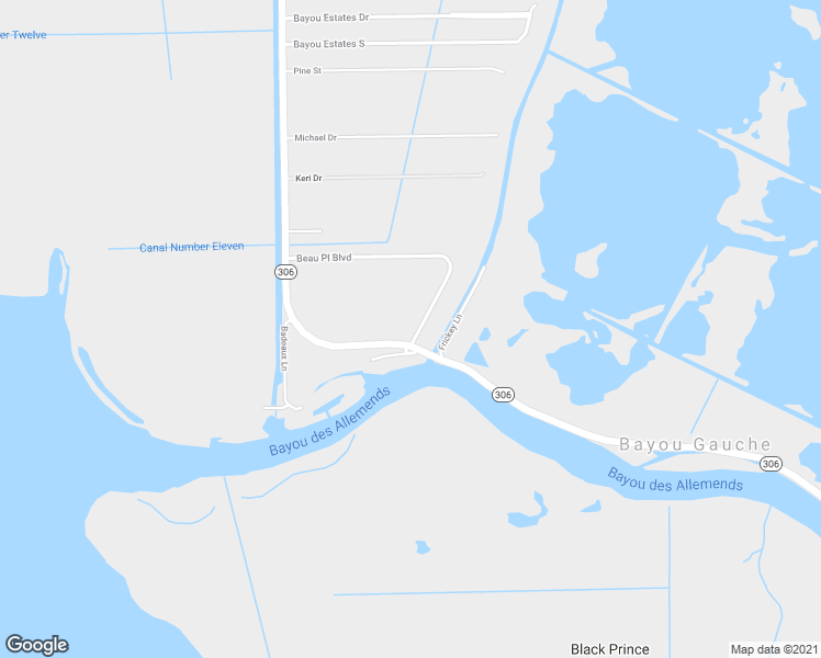 map of restaurants, bars, coffee shops, grocery stores, and more near 312 Beau Place Boulevard in Des Allemands