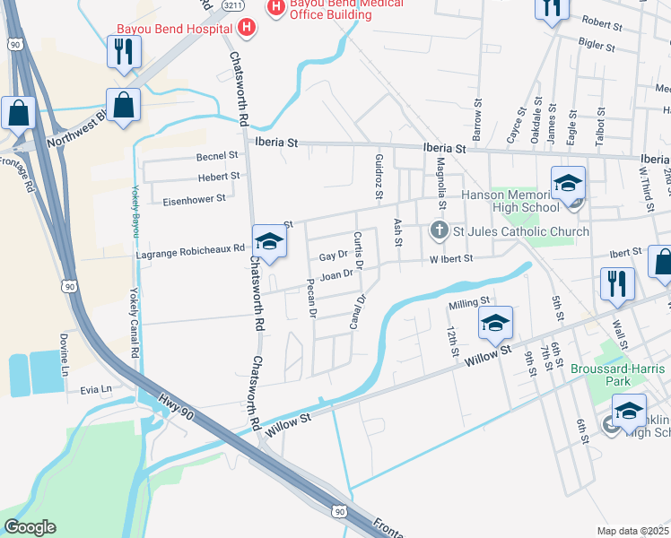 map of restaurants, bars, coffee shops, grocery stores, and more near 1800-1824 Joan Drive in Franklin