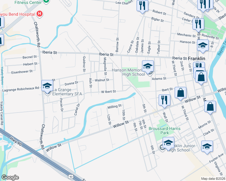 map of restaurants, bars, coffee shops, grocery stores, and more near 601 Carl C Foulcard Drive in Franklin
