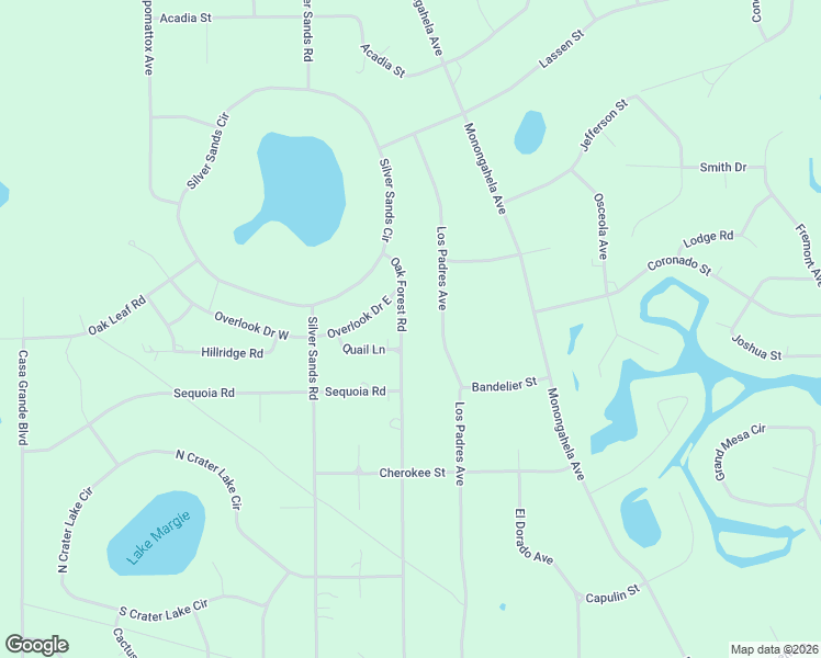 map of restaurants, bars, coffee shops, grocery stores, and more near 7591 Oak Forest Road in Keystone Heights