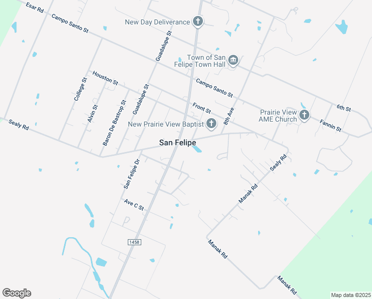 map of restaurants, bars, coffee shops, grocery stores, and more near 14612 Farm to Market 1458 in Sealy