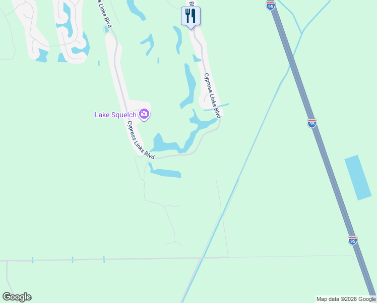 map of restaurants, bars, coffee shops, grocery stores, and more near 5180 Cypress Links Boulevard in Elkton