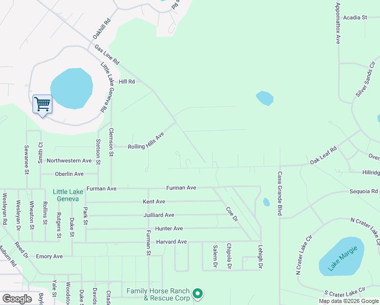 map of restaurants, bars, coffee shops, grocery stores, and more near 7579 Hot Springs Court in Keystone Heights