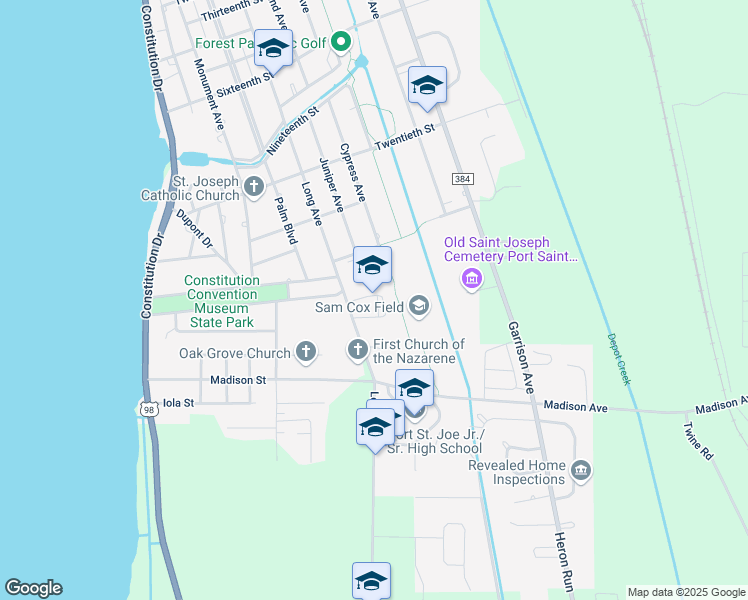 map of restaurants, bars, coffee shops, grocery stores, and more near 2201 Long Avenue in Port St. Joe