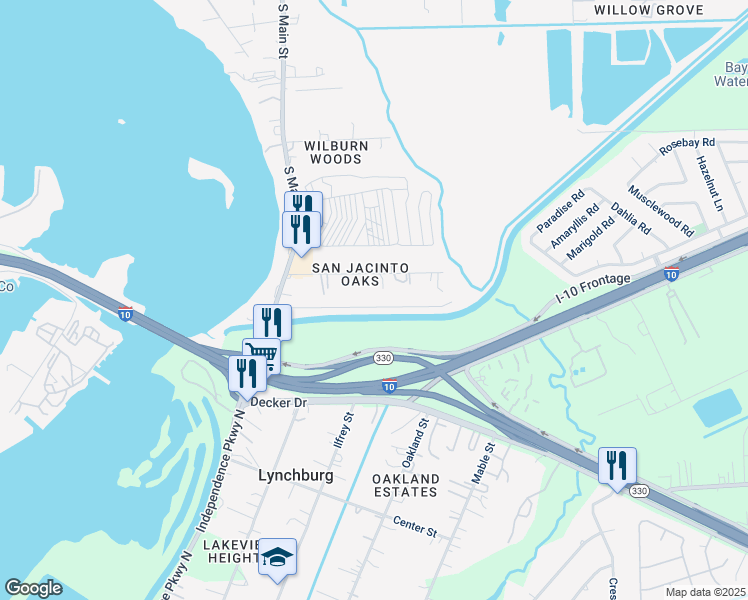 map of restaurants, bars, coffee shops, grocery stores, and more near 500 Park Street in Highlands