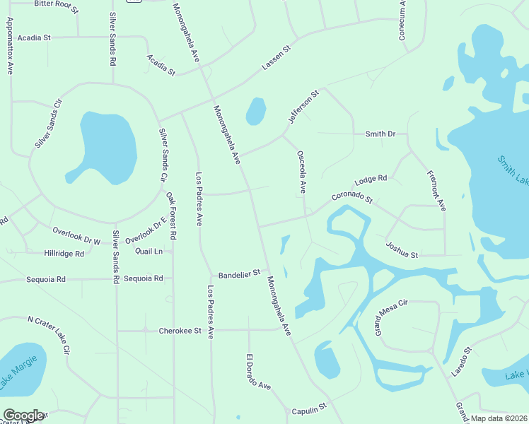 map of restaurants, bars, coffee shops, grocery stores, and more near 7571 Monongahela Avenue in Keystone Heights