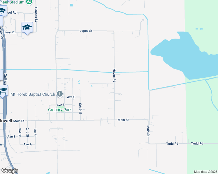 map of restaurants, bars, coffee shops, grocery stores, and more near 2223 Hayes Road in Winnie