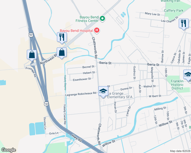 map of restaurants, bars, coffee shops, grocery stores, and more near 1954-2136 Par Road 18 in Franklin