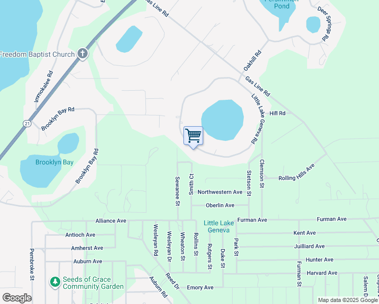 map of restaurants, bars, coffee shops, grocery stores, and more near 6264 Little Lake Geneva Road in Keystone Heights