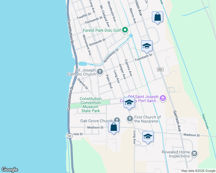 map of restaurants, bars, coffee shops, grocery stores, and more near 110 20 1st Street in Port St. Joe
