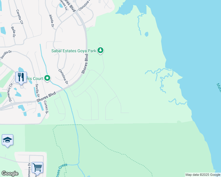 map of restaurants, bars, coffee shops, grocery stores, and more near 245 Christina Drive in St. Augustine