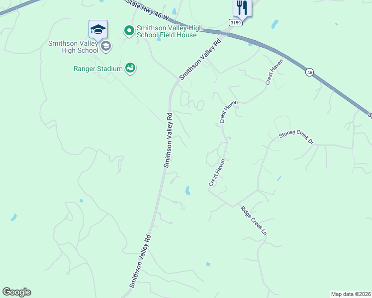 map of restaurants, bars, coffee shops, grocery stores, and more near 34970 Smithson Valley Road in Bulverde