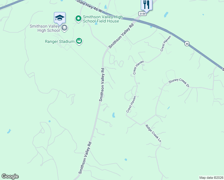 map of restaurants, bars, coffee shops, grocery stores, and more near 34970 Smithson Valley Road in Bulverde