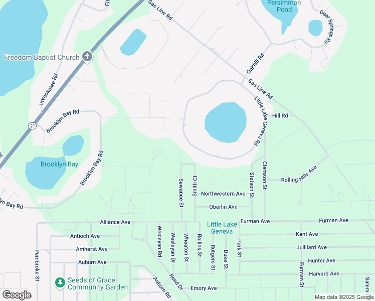 map of restaurants, bars, coffee shops, grocery stores, and more near 6264 Little Lake Geneva Road in Keystone Heights