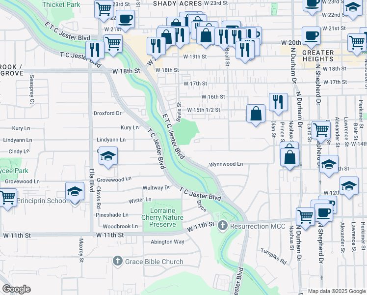 map of restaurants, bars, coffee shops, grocery stores, and more near 1226 Parkerhaven Ct in Houston