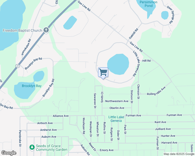 map of restaurants, bars, coffee shops, grocery stores, and more near 6264 Little Lake Geneva Road in Keystone Heights