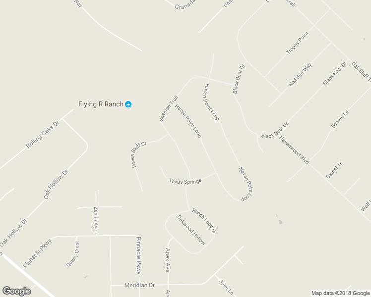 map of restaurants, bars, coffee shops, grocery stores, and more near 1119 Spanish Trail in New Braunfels