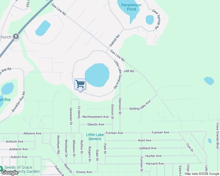 map of restaurants, bars, coffee shops, grocery stores, and more near 6321 Little Lake Geneva Road in Keystone Heights