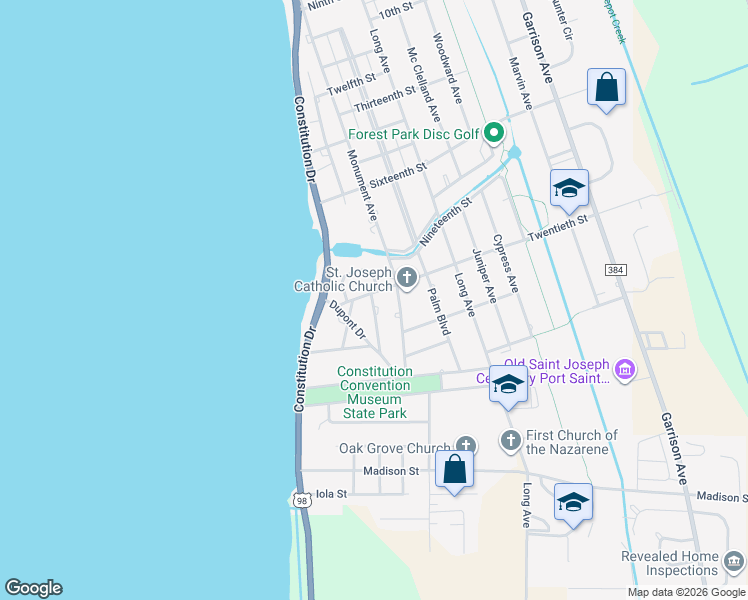 map of restaurants, bars, coffee shops, grocery stores, and more near 110 Twentieth Street in Port St. Joe