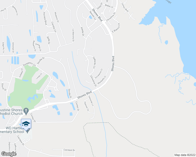 map of restaurants, bars, coffee shops, grocery stores, and more near 404 Escalante Court in St. Augustine
