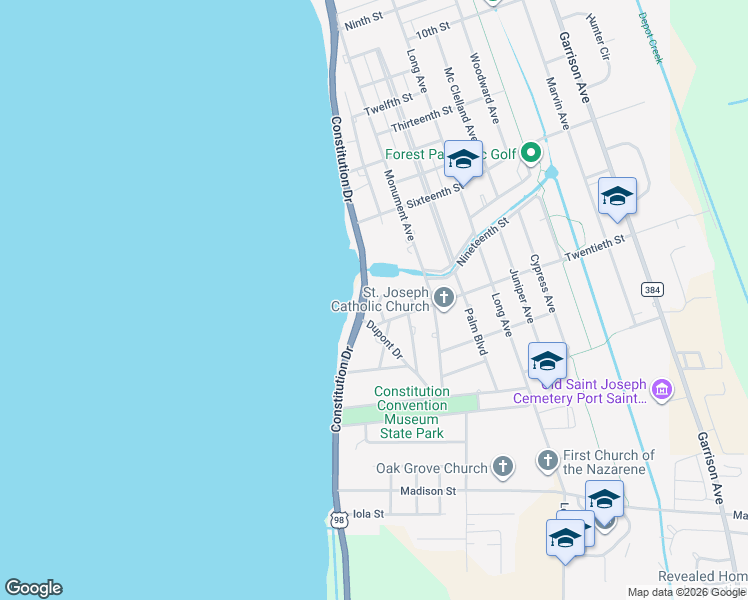 map of restaurants, bars, coffee shops, grocery stores, and more near 2001 Constitution Dr in Port St Joe