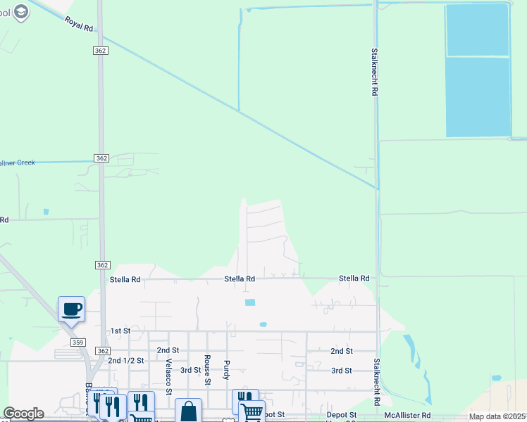 map of restaurants, bars, coffee shops, grocery stores, and more near 3503 Brook Valley Drive in Brookshire