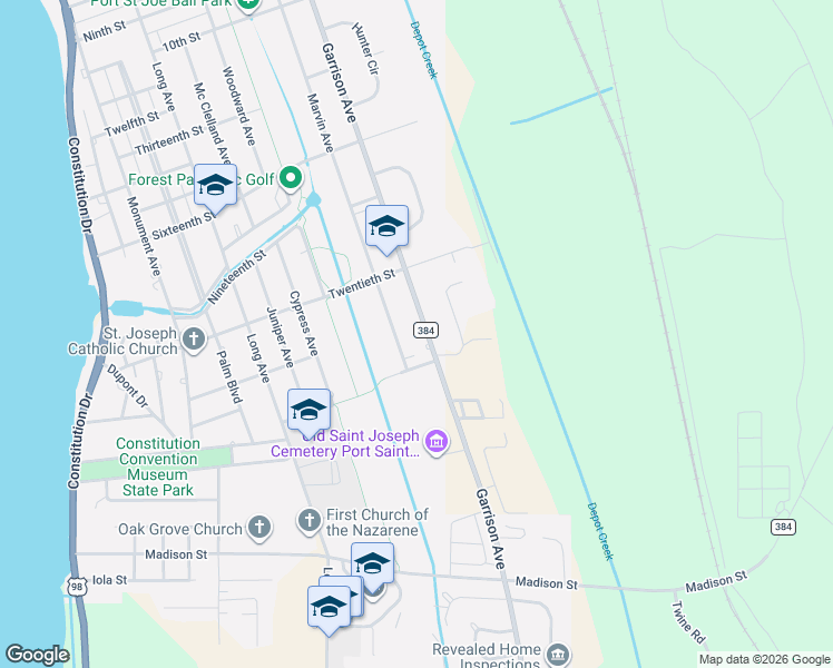 map of restaurants, bars, coffee shops, grocery stores, and more near 2014 Garrison Avenue in Port Saint Joe