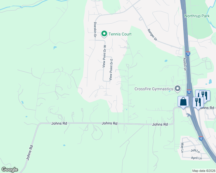 map of restaurants, bars, coffee shops, grocery stores, and more near 101 View Point Court in Boerne