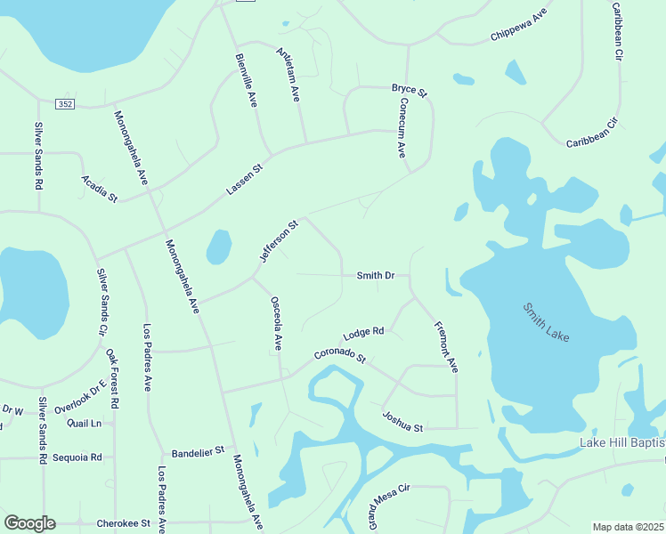 map of restaurants, bars, coffee shops, grocery stores, and more near 5500 Jefferson Street in Keystone Heights